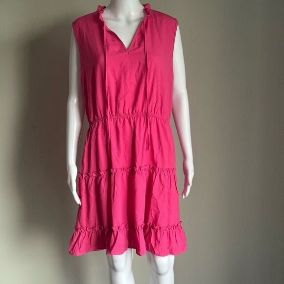 Pink Mini Sleeveless Ruffle Sundress Size XL - Picture 1 of 7